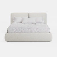 מיטה זוגית Nevora בבוקלה עם גב רחב מחולק