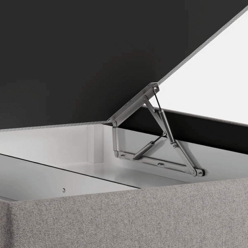 מיטה זוגית עם ארגז מצעים Odin PLUS בעיצוב נקי וקווי מתאר מדויקים