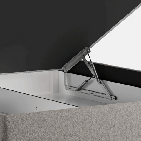 מיטה זוגית עם ארגז מצעים Odin PLUS בעיצוב נקי וקווי מתאר מדויקים