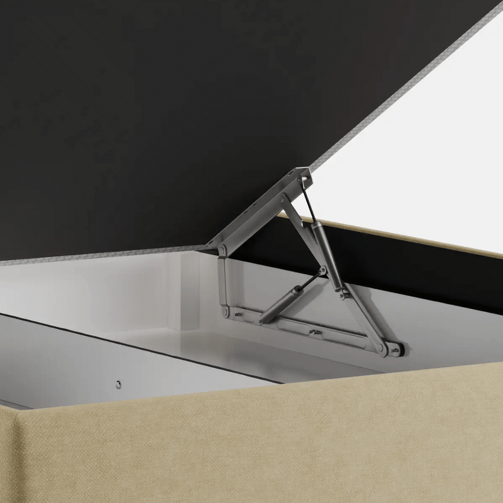 מיטה זוגית עם ארגז מצעים Tiril PLUS עם גב דו־כריתי