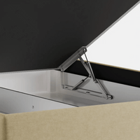 מיטה זוגית עם ארגז מצעים Tiril PLUS עם גב דו־כריתי