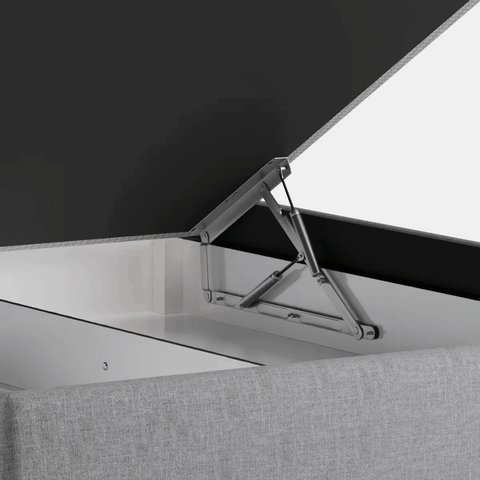 מיטה זוגית עם ארגז מצעים Inger PLUS עם גב קמור מתופש