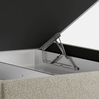 מיטה זוגית עם ארגז מצעים Thora PLUS בבוקלה עם גב מעוגל