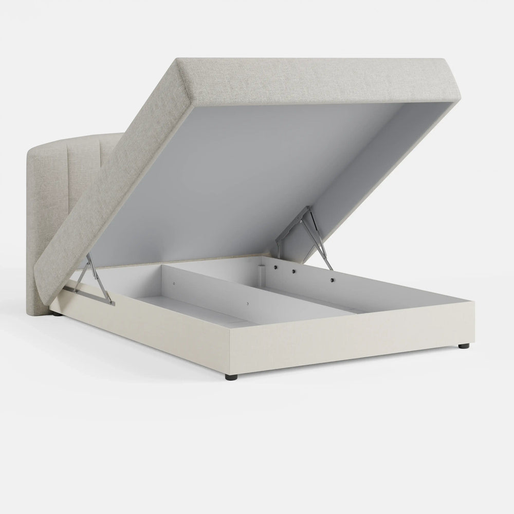 מיטה זוגית עם ארגז מצעים Svala PLUS עם גב מתופר