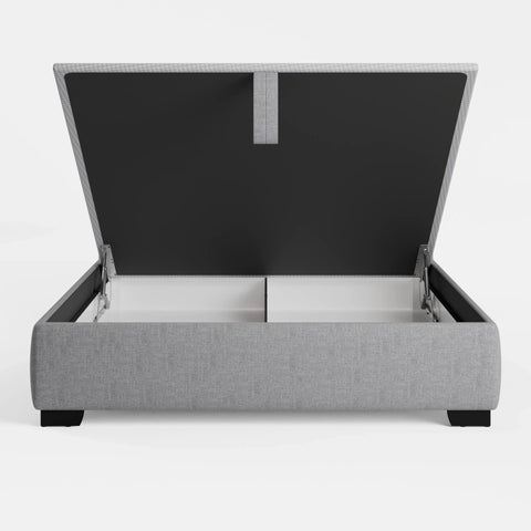 מיטה זוגית עם ארגז מצעים Inger PLUS עם גב קמור מתופש