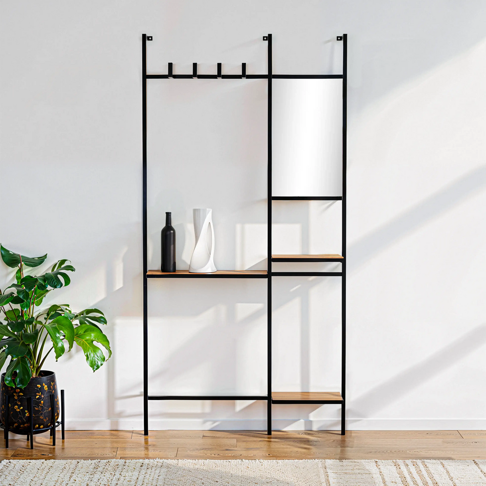 Blen | קונסולה לכניסה לבית בעיצוב מינימליסטי־מודרני עם מראה ומדפים