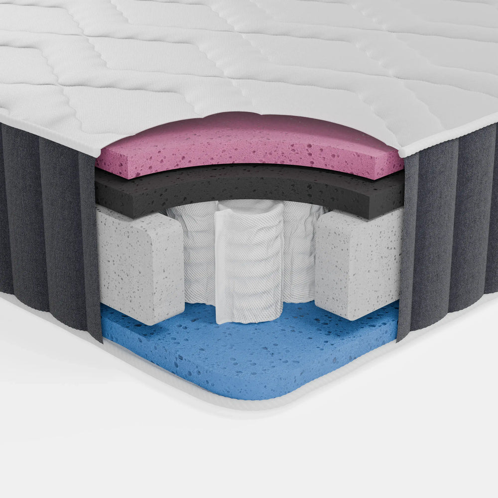 HAVEN | מזרן זוגי היברידי עם קפיצי פוקט ושכבת פילו טופ וייסקו אורטופדית