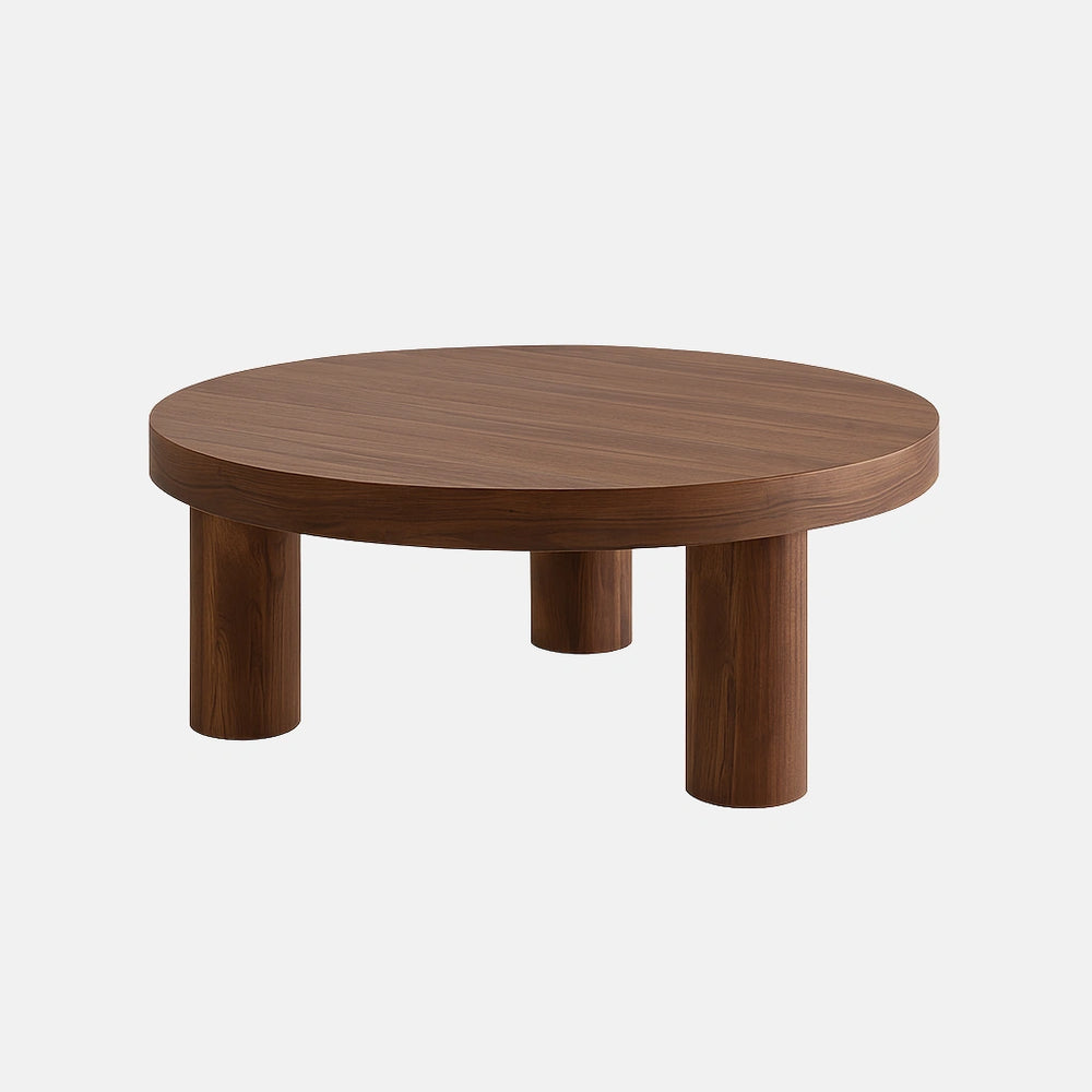 Moss | שולחן סלון עגול סקנדינבי עם רגלי עץ מלא