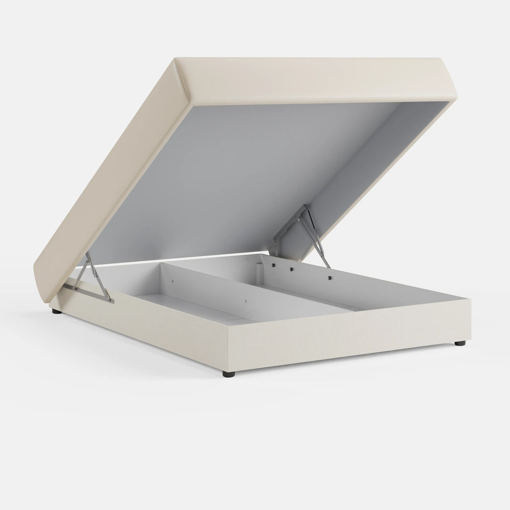 מיטה זוגית עם ארגז מצעים Sven PLUS בדמוי עור במראה מט