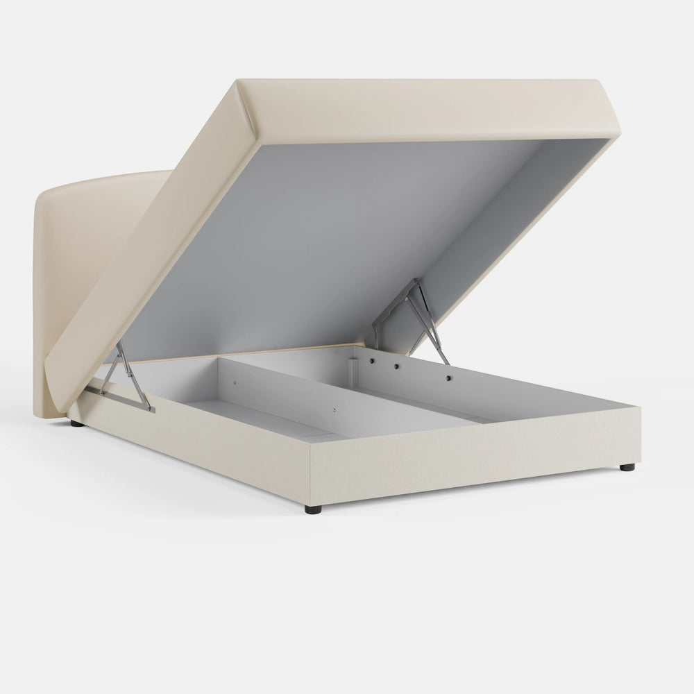 מיטה זוגית Halden PLUS מרופדת עם ארגז מצעים הידראולי