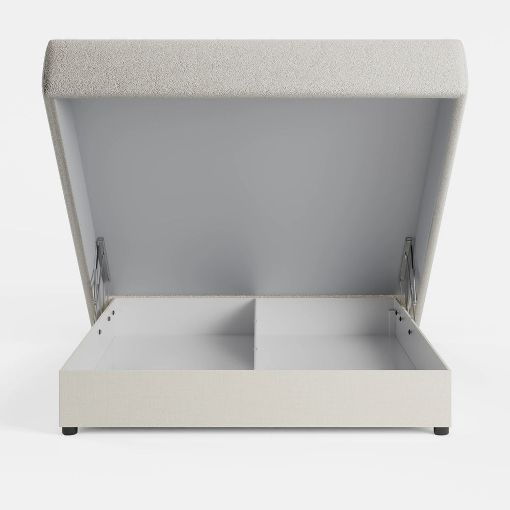 מיטה זוגית Saga PLUS בבוקלה עם ארגז מצעים הידראולי