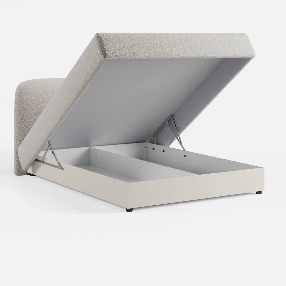 מיטה זוגית LIV PLUS בבוקלה עם ארגז מצעים הידראולי