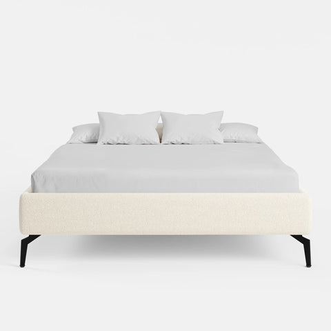 מיטה זוגית Nils בסיס מרופד בבוקלה ללא ראש מיטה