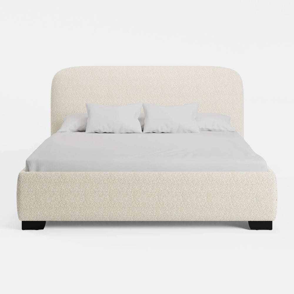 מיטה זוגית Thora בבוקלה עם גב מעוגל