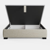 מיטה זוגית עם ארגז מצעים Thora PLUS בבוקלה עם גב מעוגל