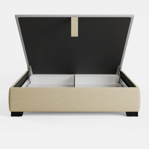 מיטה זוגית עם ארגז מצעים Tiril PLUS עם גב דו־כריתי