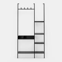 Marl | קונסולה לכניסה לבית בעיצוב תעשייתי־שחור עם מדפים מחולקים