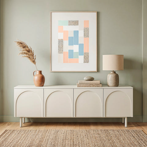 מזנון לסלון עם קשתות שקועות בצביעה מונוכרומטית – דגם Arch