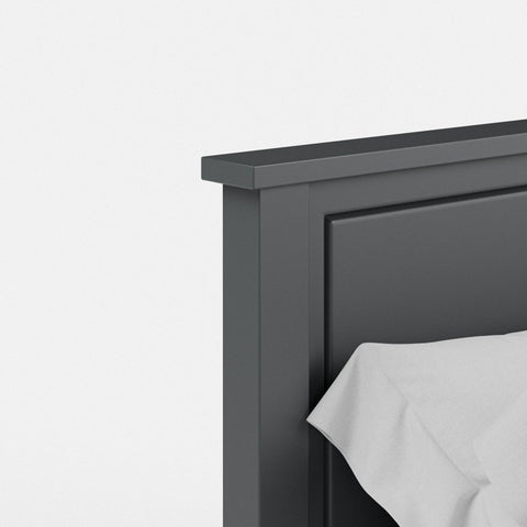 מיטה זוגית בעיצוב קלאסי מודרני עם פאנלים ממוסגרים | אפור גרפיט