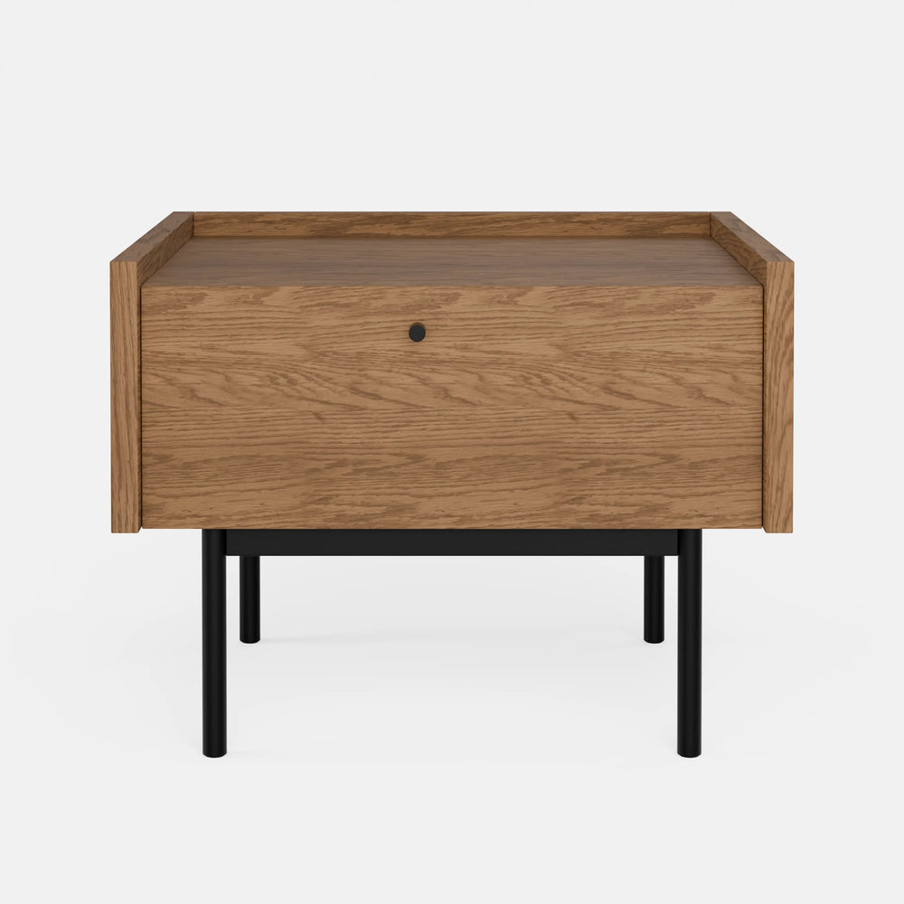 שידות לילה – שידת לילה מודרנית Nox בשילוב עץ וברזל