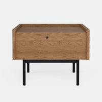 שידות לילה – שידת לילה מודרנית Nox בשילוב עץ וברזל