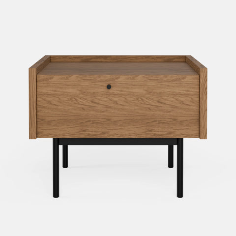 שידות לילה – שידת לילה מודרנית Nox בשילוב עץ וברזל