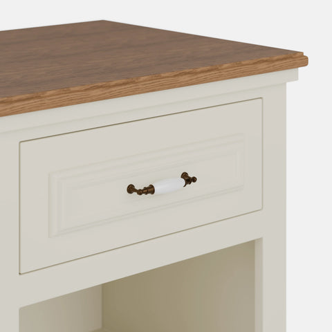 שידות לילה – שידת לילה Alora בעיצוב כפרי קלאסי עם מגירה ותא פתוח