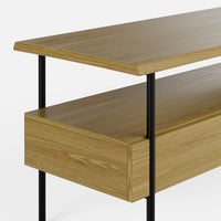 מזנון טלוויזיה בעיצוב מודרני עם מגירות, מדף עליון פתוח ושלד מתכת – דגם Oten