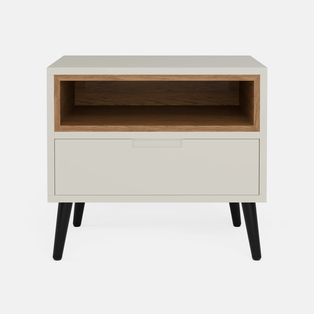 שידות לילה – שידת לילה Vela בסגנון סקנדינבי עם מגירה ומדף פתוח