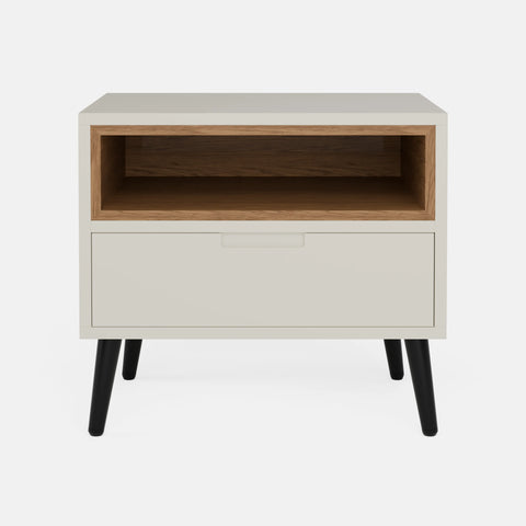 שידות לילה – שידת לילה Vela בסגנון סקנדינבי עם מגירה ומדף פתוח