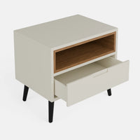 שידות לילה – שידת לילה Vela בסגנון סקנדינבי עם מגירה ומדף פתוח