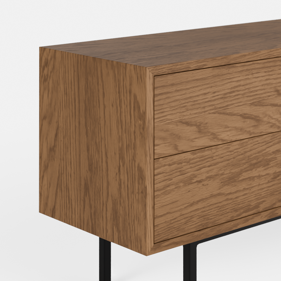 מזנון לסלון בעיצוב סקנדינבי מודרני עם פורניר ורגלי מתכת – Venn Sideboard