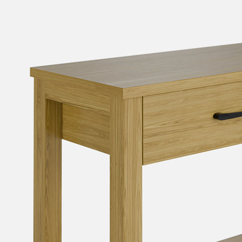 קונסולה עץ עם מדף תחתון ומגירות בעיצוב מודרני