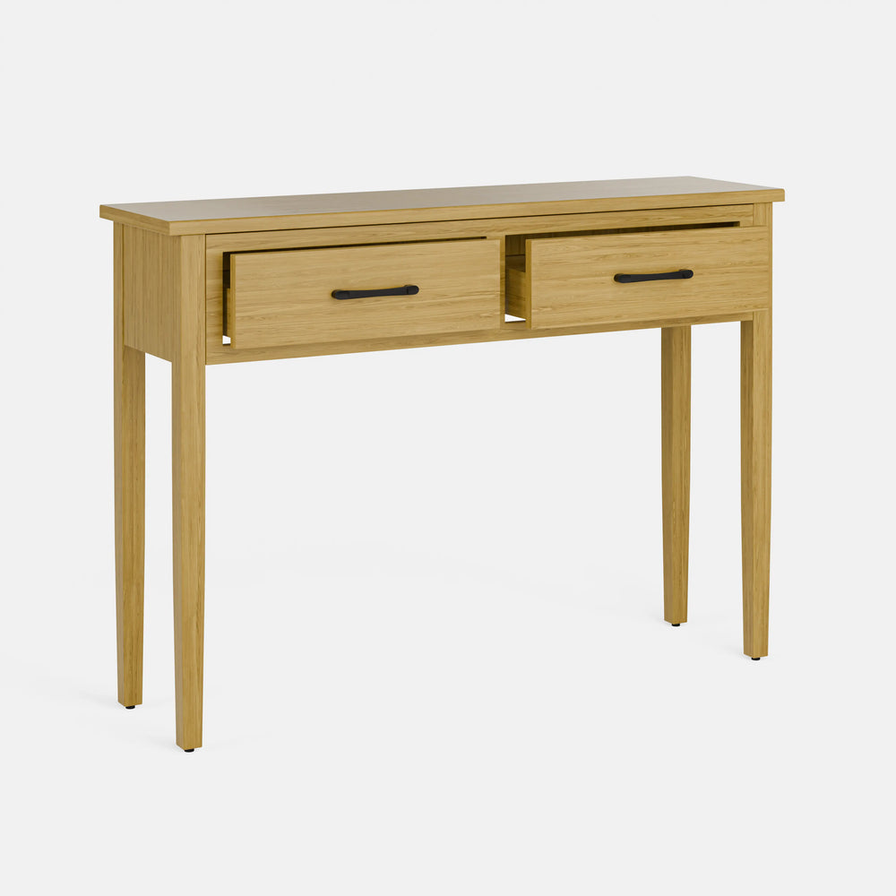 קונסולה עץ מודרנית עם מגירות ורגלי עץ אלון מלא