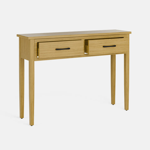 קונסולה עץ מודרנית עם מגירות ורגלי עץ אלון מלא