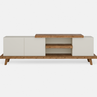 מזנון לסלון בסגנון מודרני–כפרי עם עץ אלון מלא, פלטה עליונה ומדף פתוח – דגם Talo