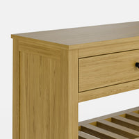 קונסולה לכניסה עם מדפים, שתי מגירות ומדפי סולם בעיצוב כפרי־מעודכן