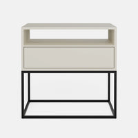 שידות לילה – שידת לילה Arq עם מגירה ותא פתוח על בסיס ברזל גאומטרי