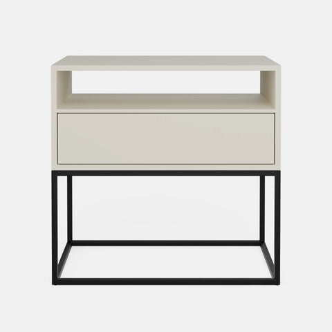 שידות לילה – שידת לילה Arq עם מגירה ותא פתוח על בסיס ברזל גאומטרי