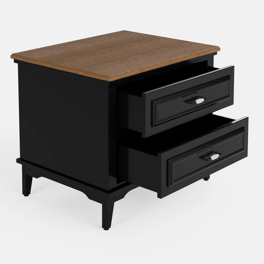 שידת לילה Alure בעיצוב קלאסי-מעודכן עם שתי מגירות