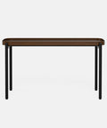שולחן צד לסלון מעץ ומתכת שחורה בעיצוב מודרני תעשייתי רך | אגוז