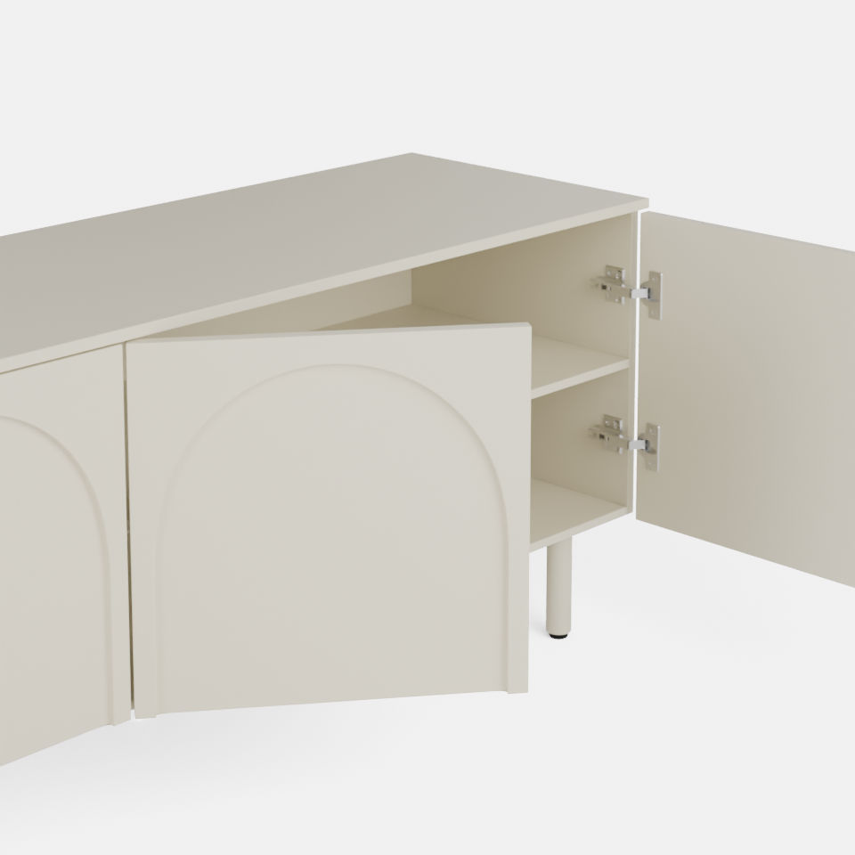 מזנון לסלון עם קשתות שקועות בצביעה מונוכרומטית – דגם Arch