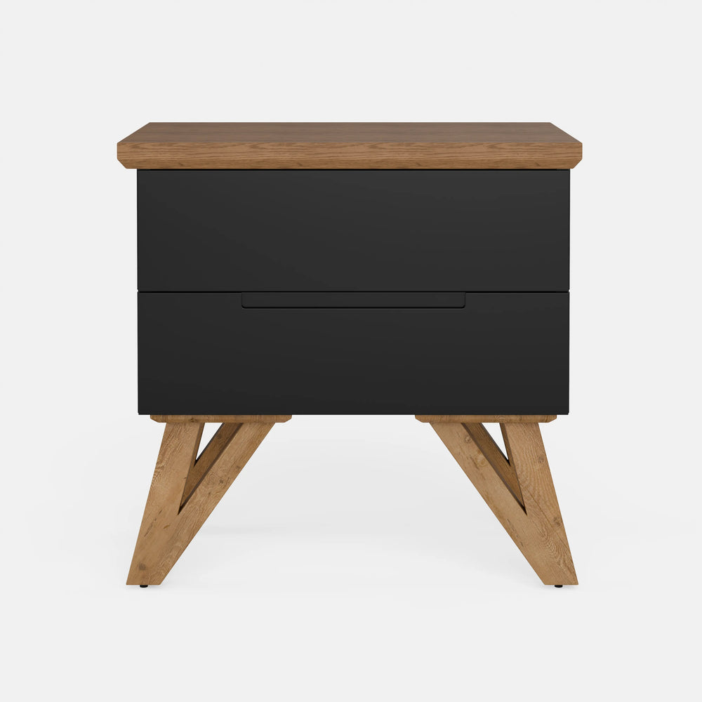 שידות לילה – שידת לילה Tektor עם רגלי עץ תלת-רגליות ועיצוב מודרני