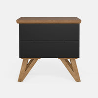 שידות לילה – שידת לילה Tektor עם רגלי עץ תלת-רגליות ועיצוב מודרני