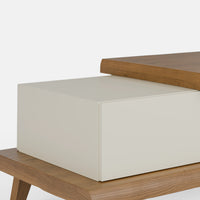 שולחן סלון עם אחסון בעיצוב מודרני חמים מעץ אלון מלא