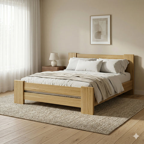 Taren | מיטה זוגית מעץ בעיצוב מודרני כפרי