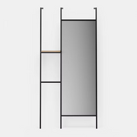 Reki | קונסולה לכניסה לבית עם מראה בגובה מלא ומדף עץ מינימליסטי