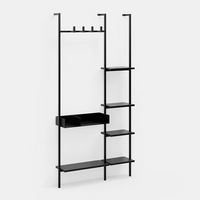 Marl | קונסולה לכניסה לבית בעיצוב תעשייתי־שחור עם מדפים מחולקים