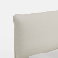 מיטה זוגית Loke מרופדת באריג נקי עם גב גבוה