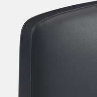 מיטה זוגית Ingrid בדמוי עור עם גב מעוגל ורגלי מתכת | שחור אלגנט